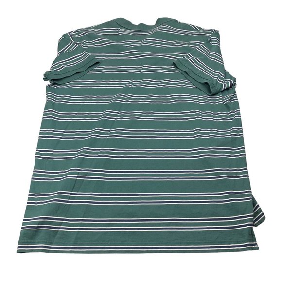 Brooks Brothers '1818' Men's Green/White Striped Rugby Polo Size XL - Picture 2 of 8